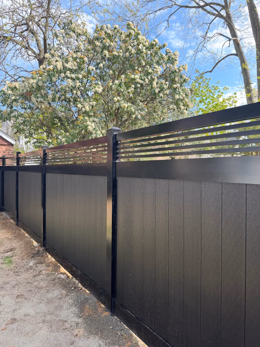 Black 6-Foot Composite Fence Install in Teaneck NJ