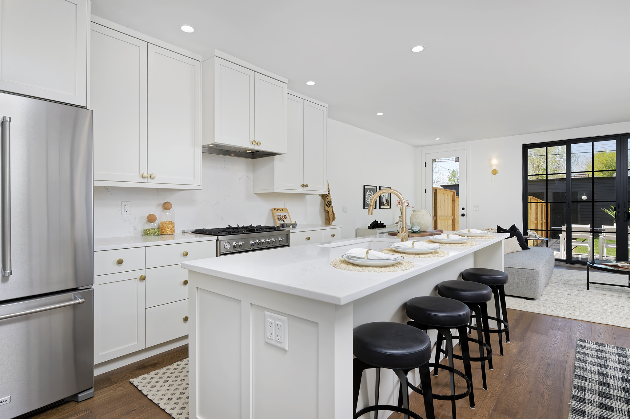 Finished kitchen remodel with custom cabinetry