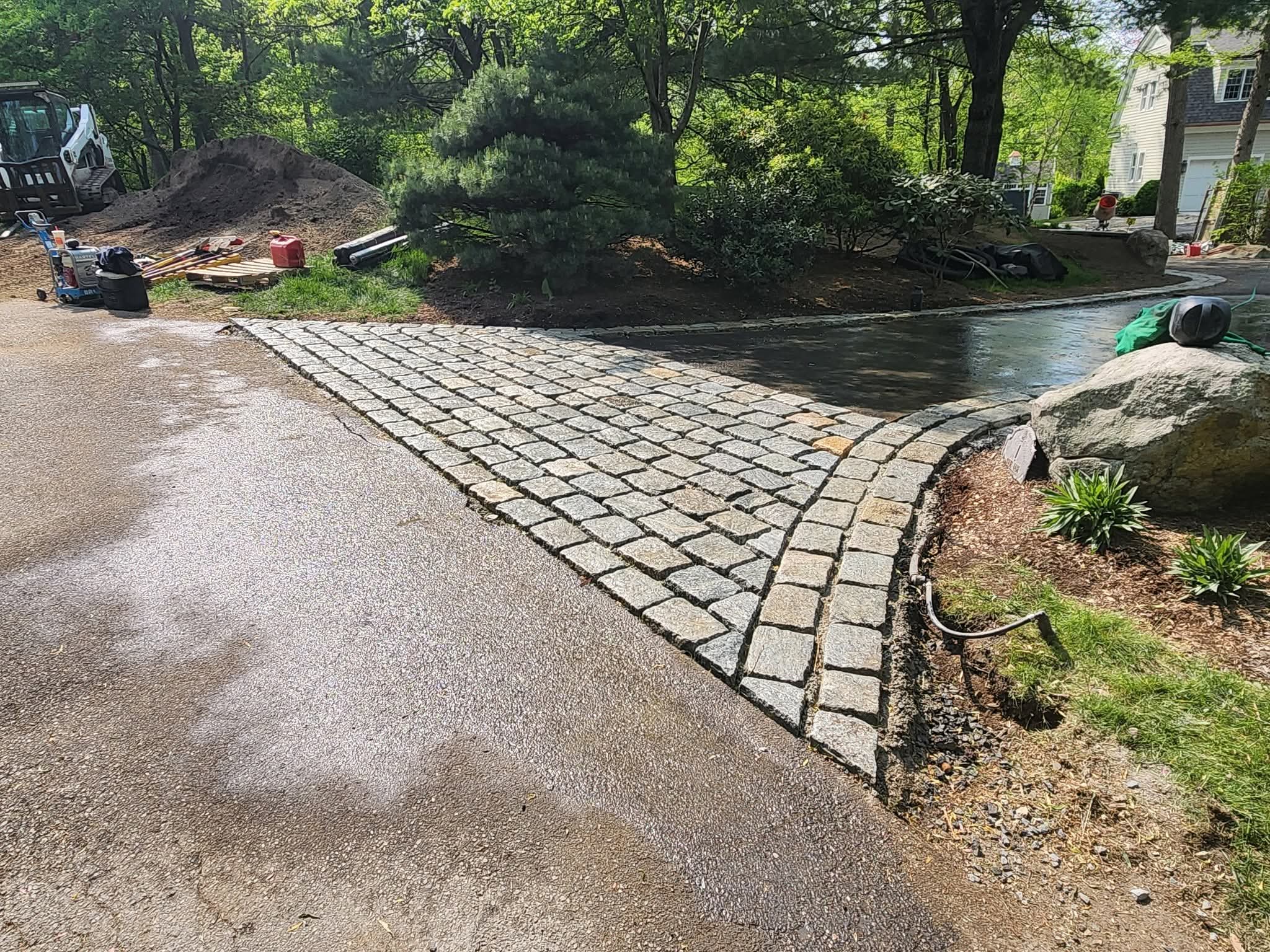 Paver driveway installation in Groveland, MA