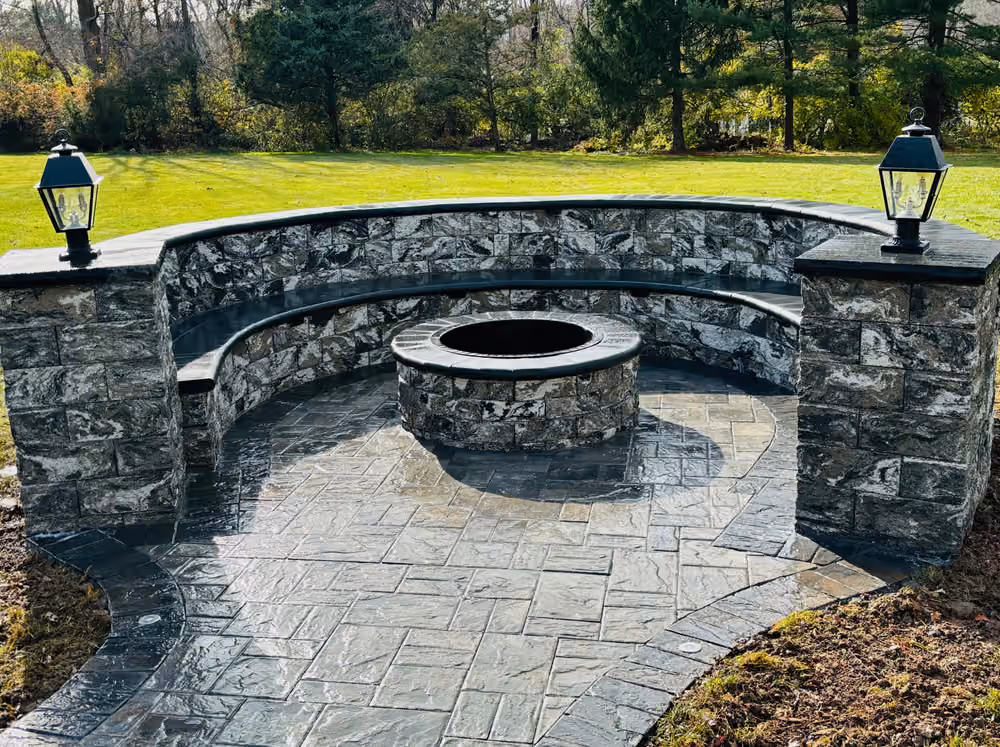 Modern Patio and Fire Pit Installation in River Edge NJ